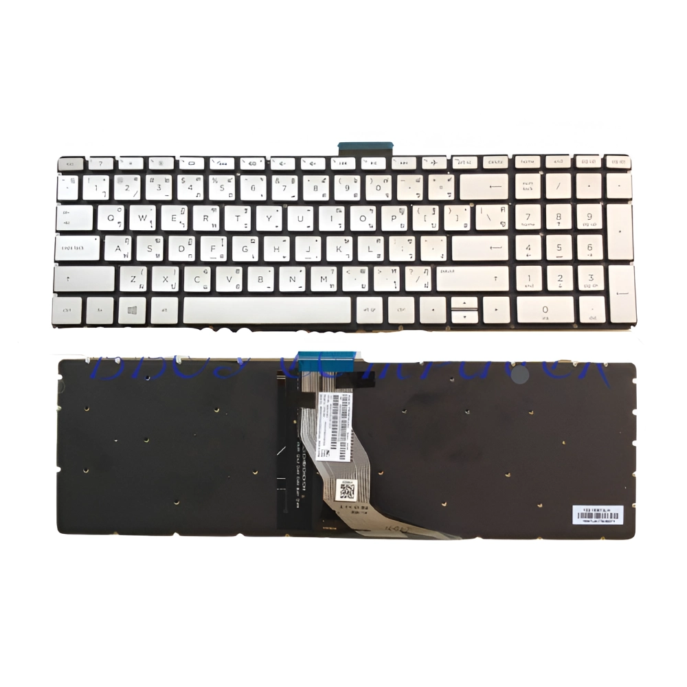 Teksus Laptop Keyboard For HP Pavilion 15BS Silver Backlit view 2
